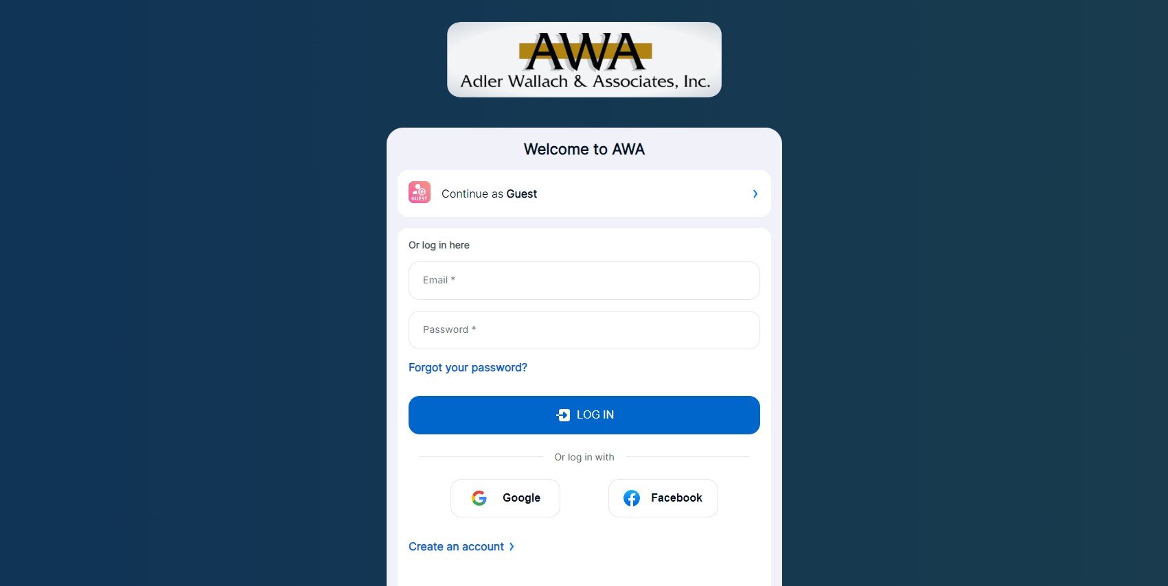 VA login page